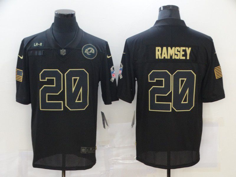 Men Los Angeles Chargers 20 Ramsey Black gold lettering 2020 Nike NFL Jersey